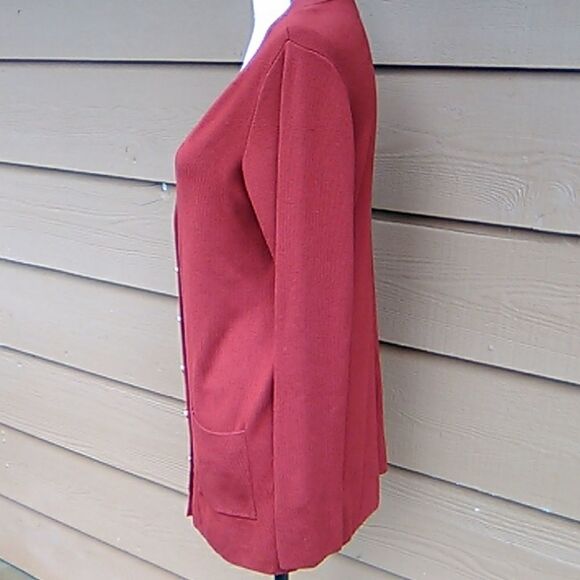 Whisper Knit Red Cardigan Sweater - Picture 3 of 7